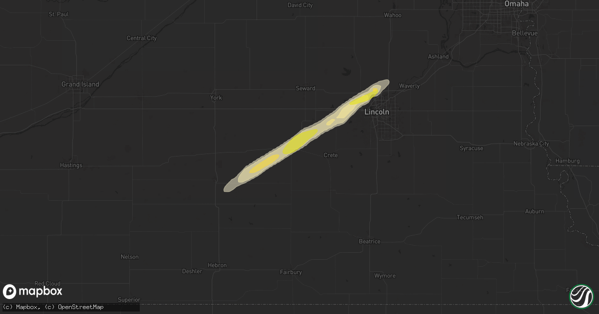 Hail map in Dorchester, NE on July 2, 2024