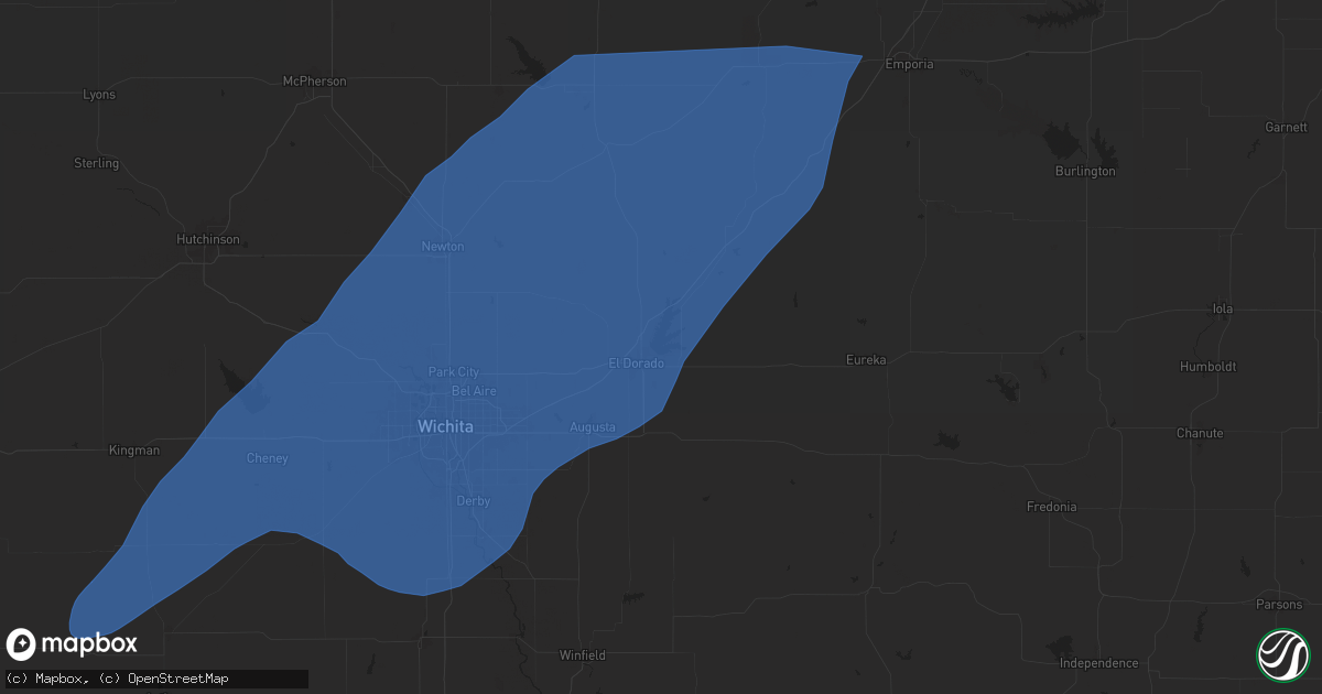 Hail map in El Dorado, KS on July 2, 2024