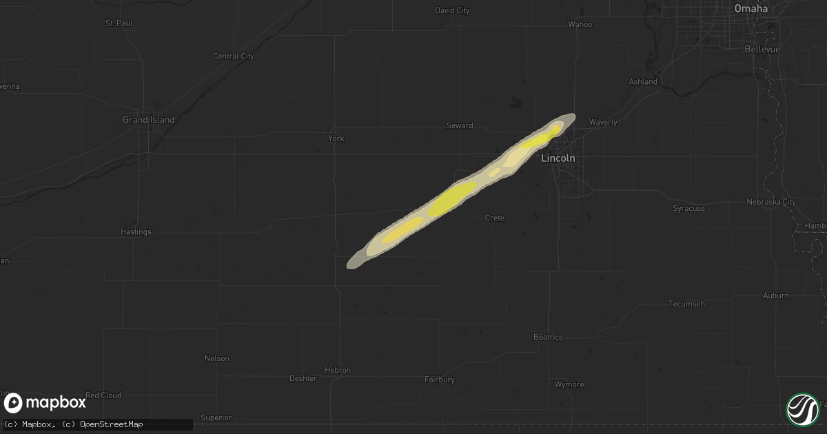 Hail map in Friend, NE on July 2, 2024