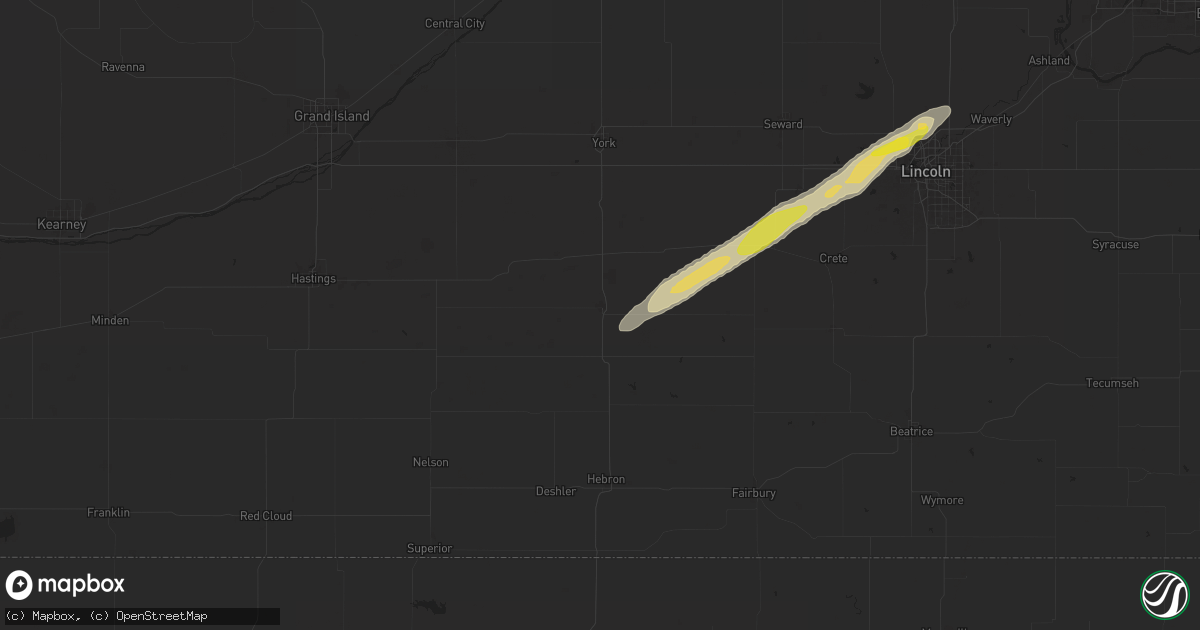 Hail map in Geneva, NE on July 2, 2024