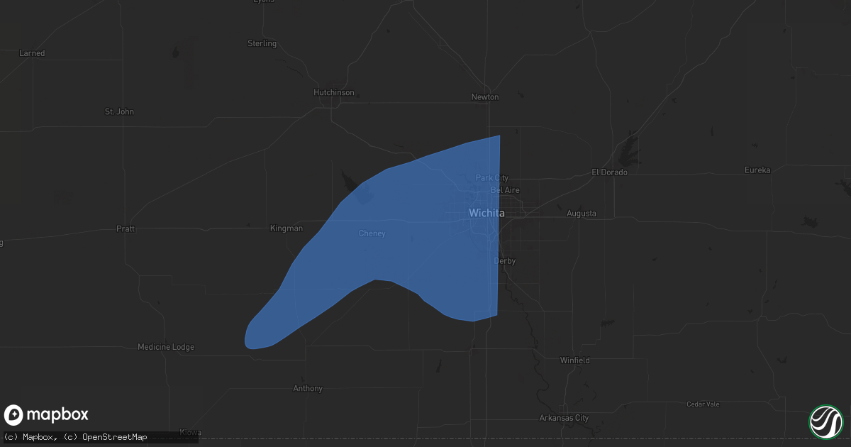 Hail map in Goddard, KS on July 2, 2024