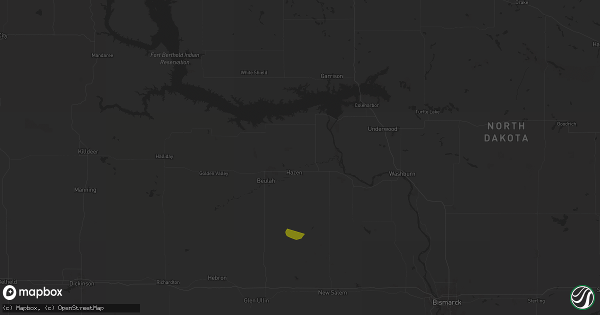 Hail map in Hazen, ND on July 2, 2024