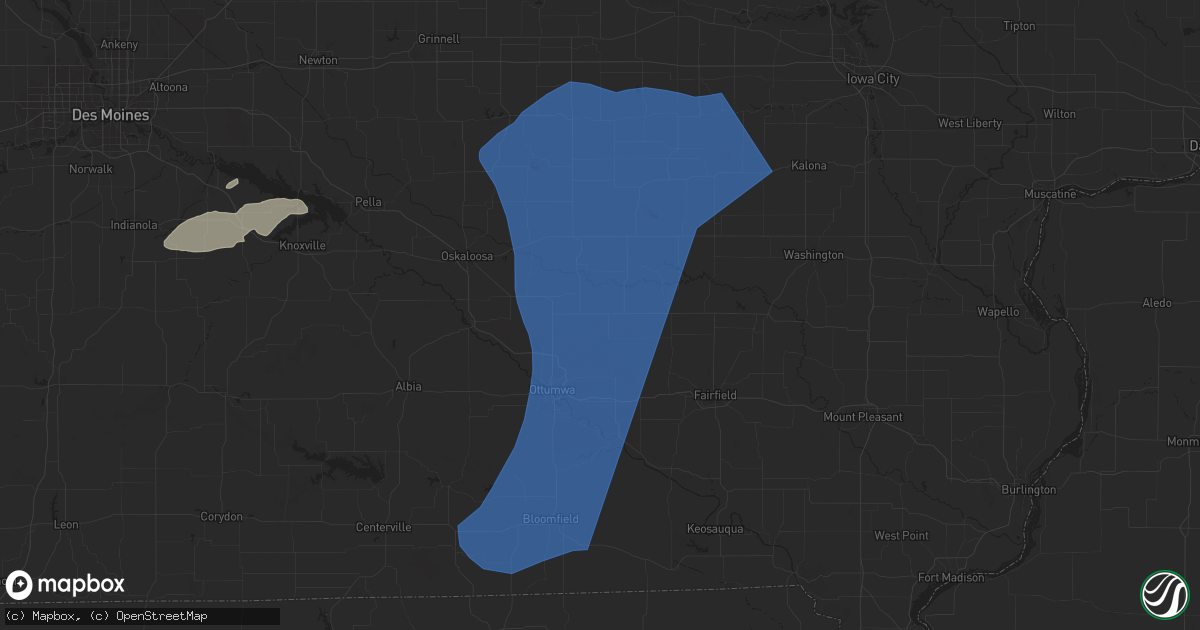 Hail map in Hedrick, IA on July 2, 2024
