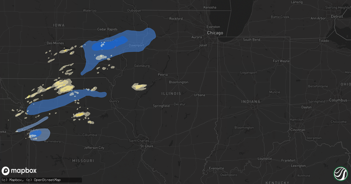 Hail map in Illinois on July 2, 2024