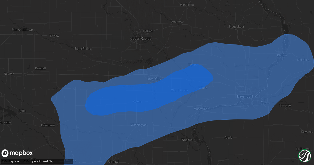 Hail map in Iowa City, IA on July 2, 2024