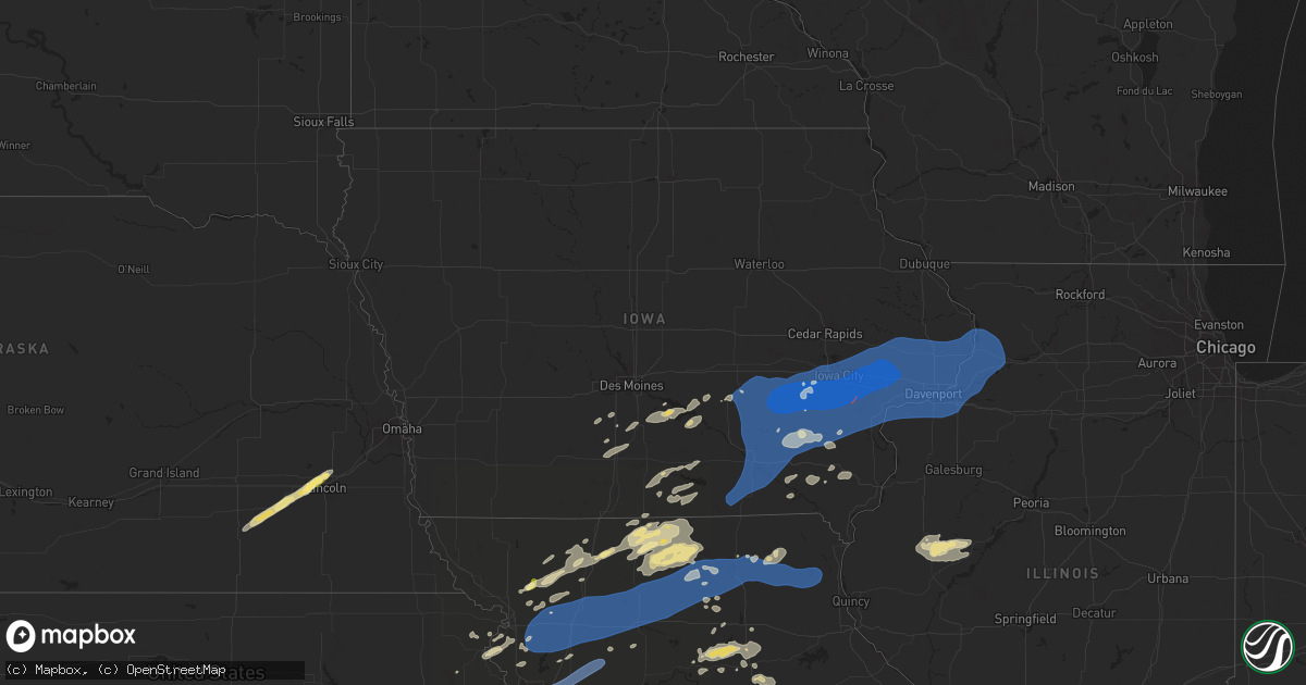 Hail map in Iowa on July 2, 2024