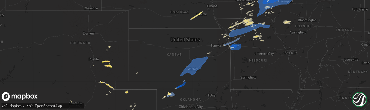 Hail map in Kansas on July 2, 2024