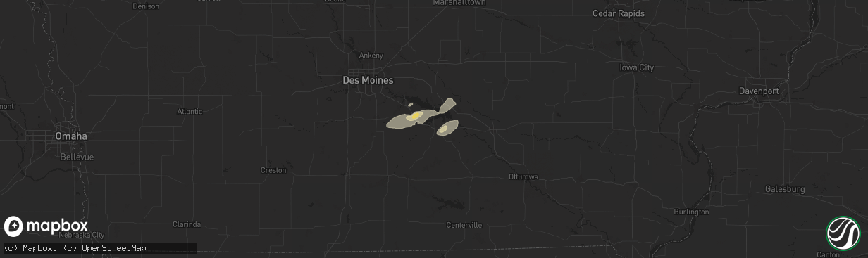 Hail map in Knoxville, IA on July 2, 2024