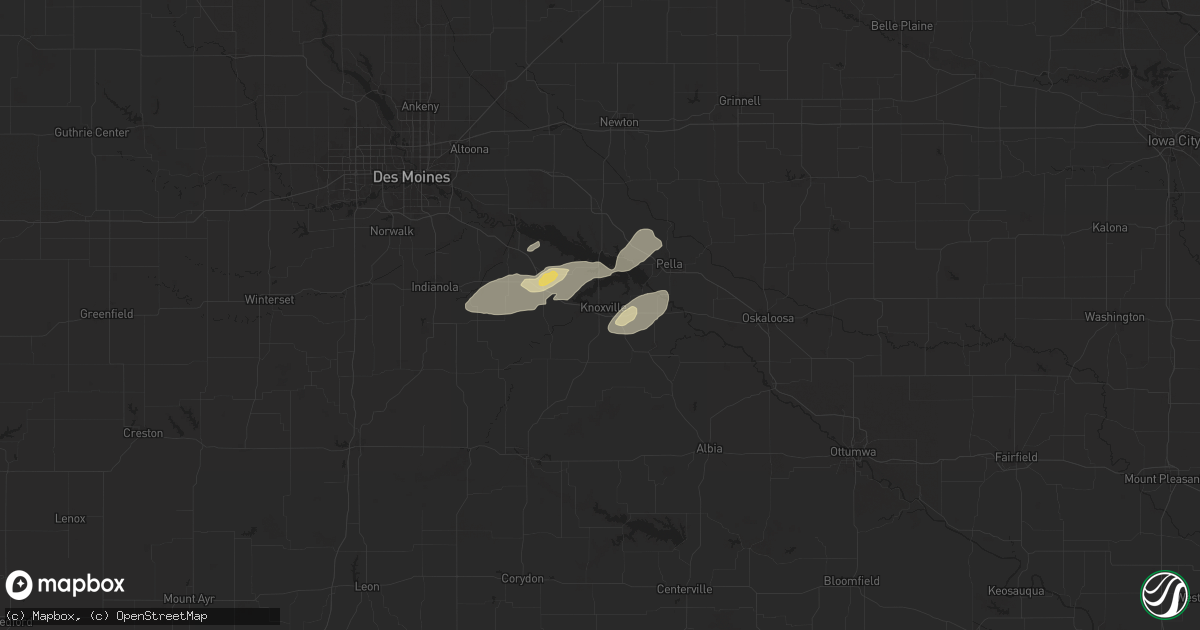 Hail map in Knoxville, IA on July 2, 2024