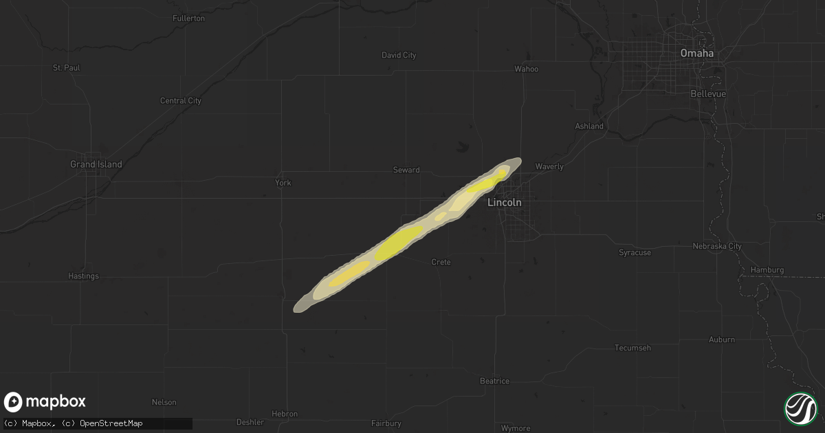 Hail map in Milford, NE on July 2, 2024