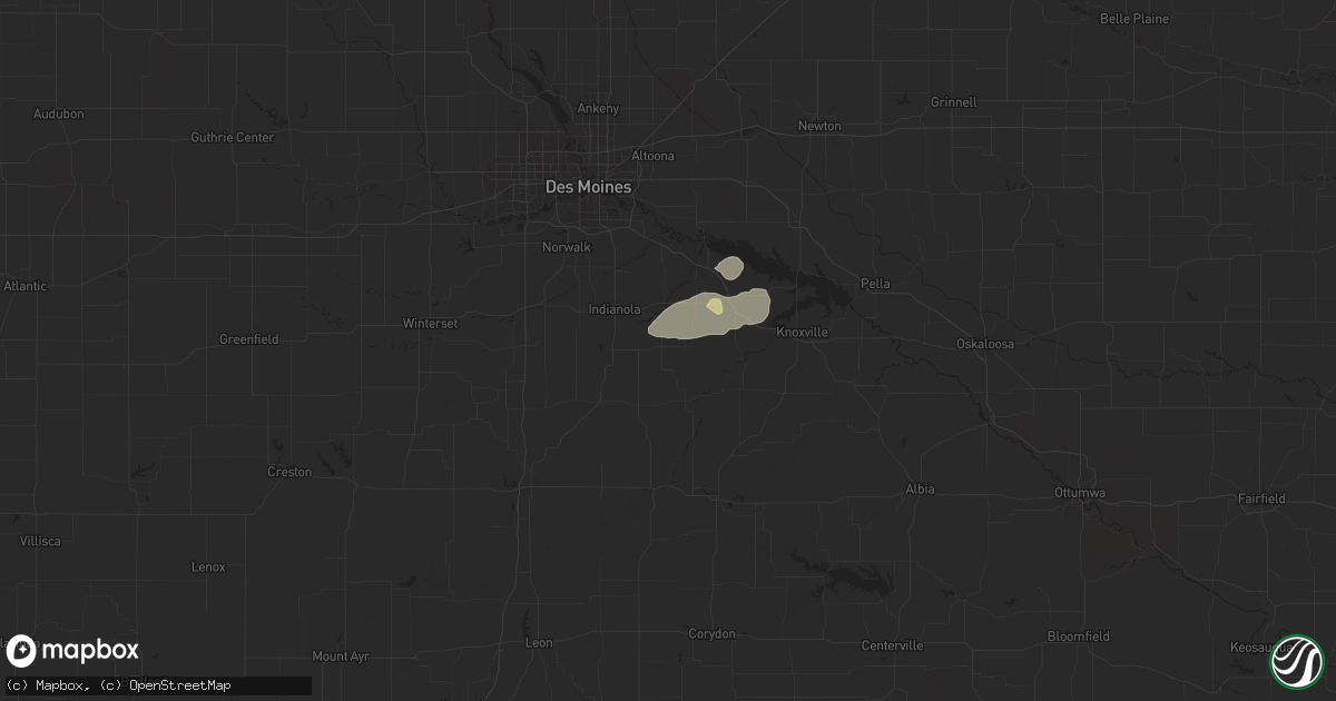 Hail map in Milo, IA on July 2, 2024