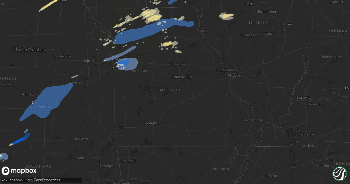 Hail map in Missouri on July 2, 2024