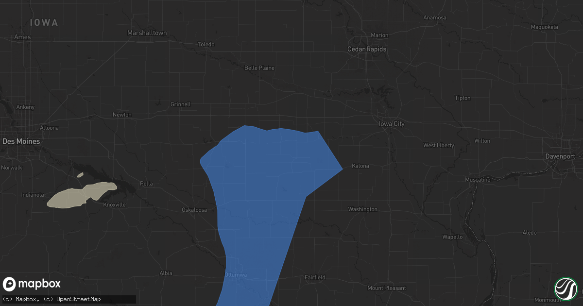 Hail map in North English, IA on July 2, 2024
