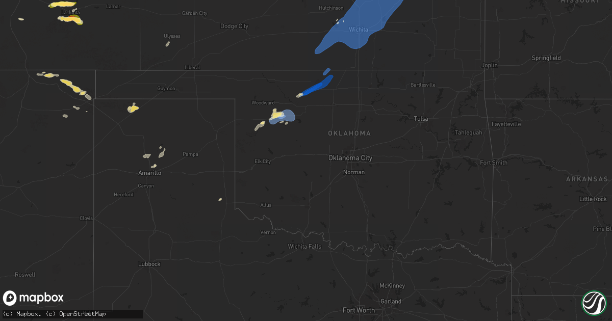 Hail map in Oklahoma on July 2, 2024