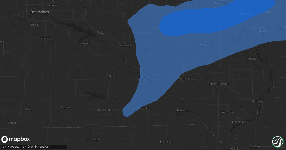 Hail map in Ottumwa, IA on July 2, 2024