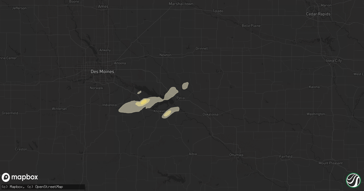 Hail map in Pella, IA on July 2, 2024
