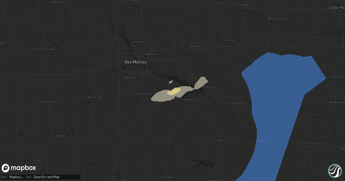 Hail map in Pleasantville, IA on July 2, 2024