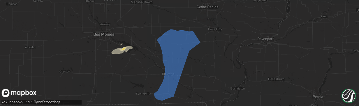 Hail map in Sigourney, IA on July 2, 2024
