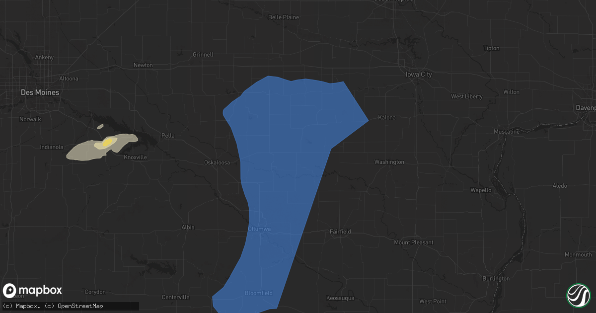 Hail map in Sigourney, IA on July 2, 2024