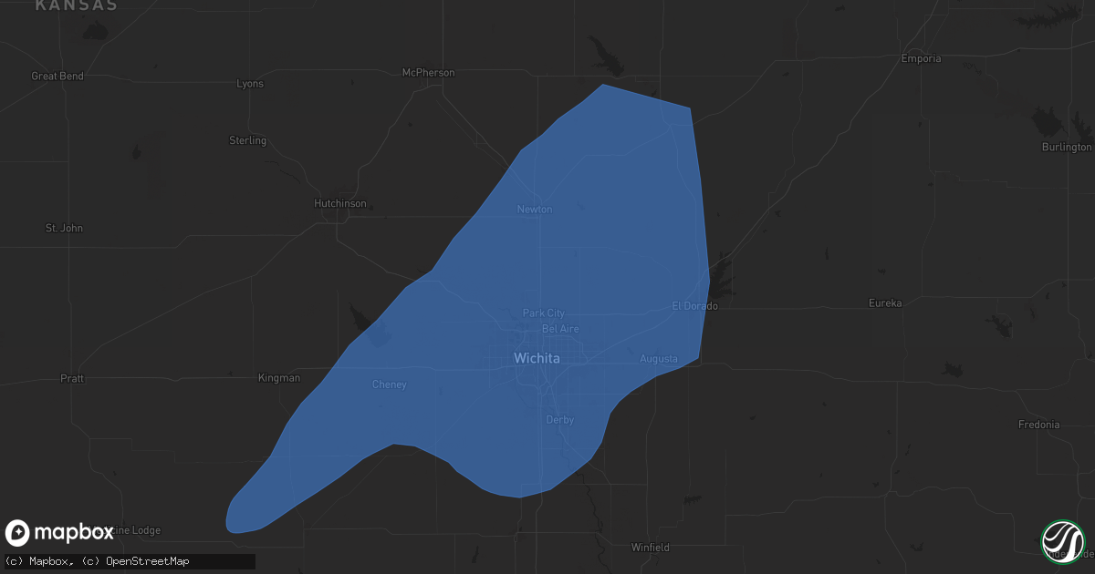 Hail map in Valley Center, KS on July 2, 2024