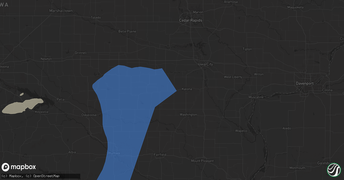 Hail map in Wellman, IA on July 2, 2024