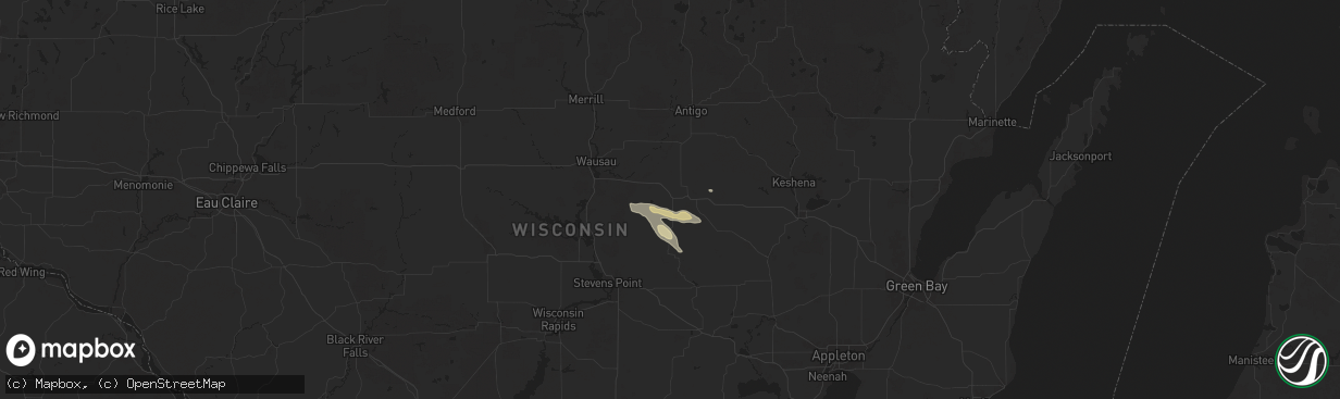 Hail map in Eland, WI on July 2, 2025
