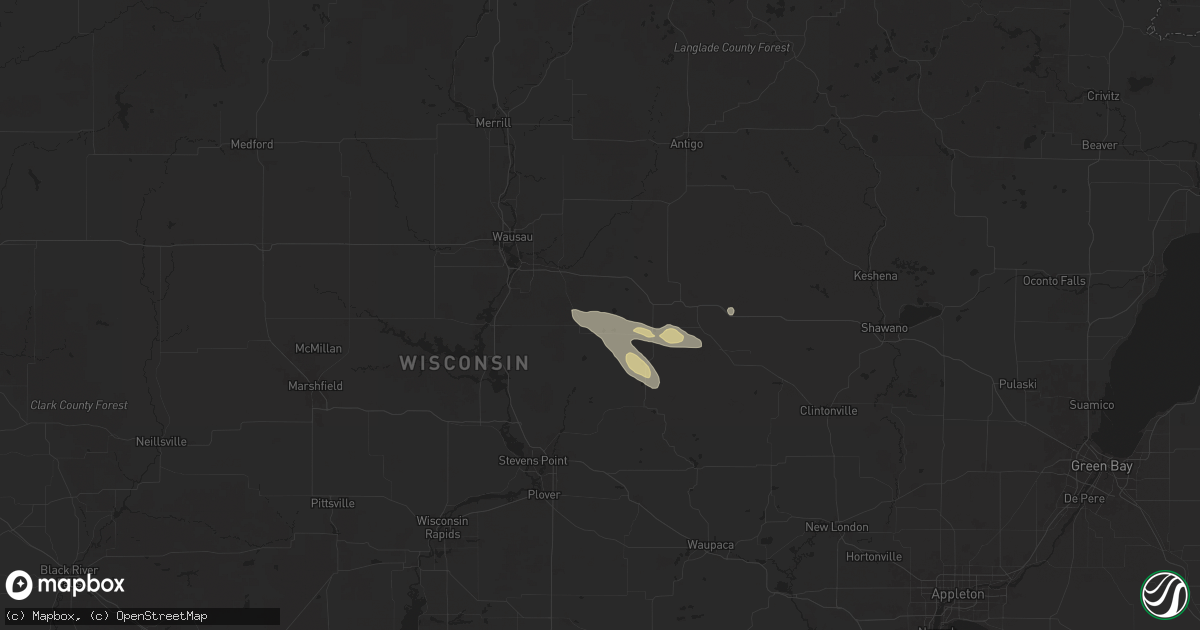 Hail map in Hatley, WI on July 2, 2025
