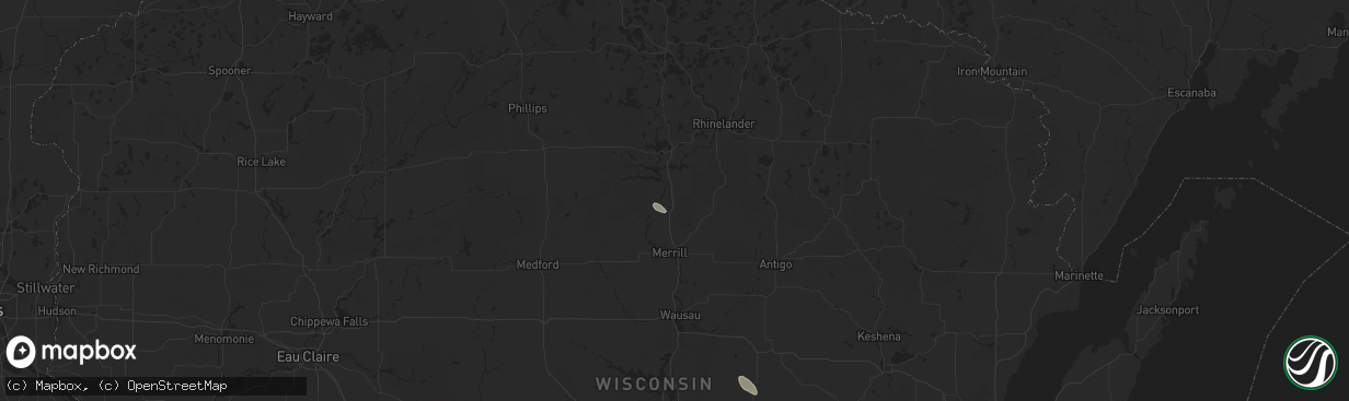 Hail map in Irma, WI on July 2, 2025