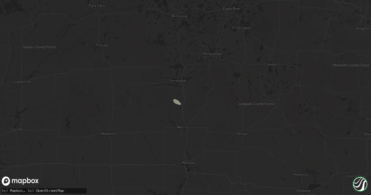 Hail map in Irma, WI on July 2, 2025