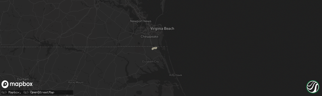 Hail map in Knotts Island, NC on July 2, 2025
