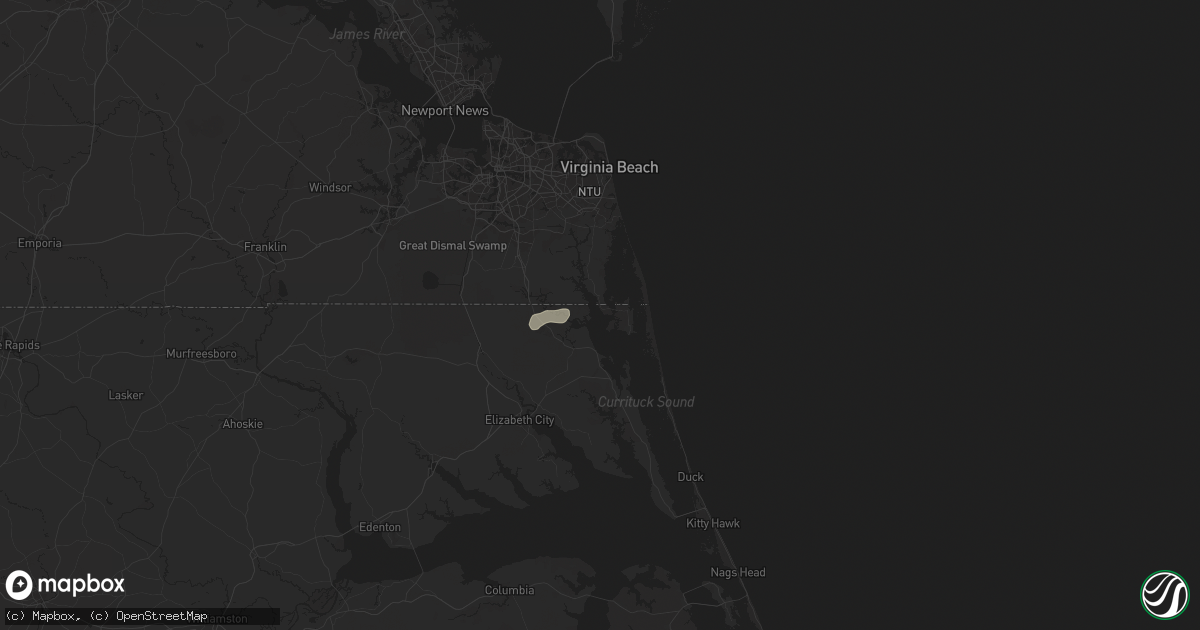 Hail map in Knotts Island, NC on July 2, 2025