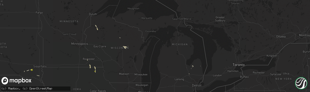 Hail map in Michigan on July 2, 2025