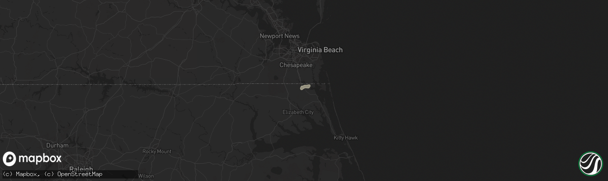 Hail map in Moyock, NC on July 2, 2025