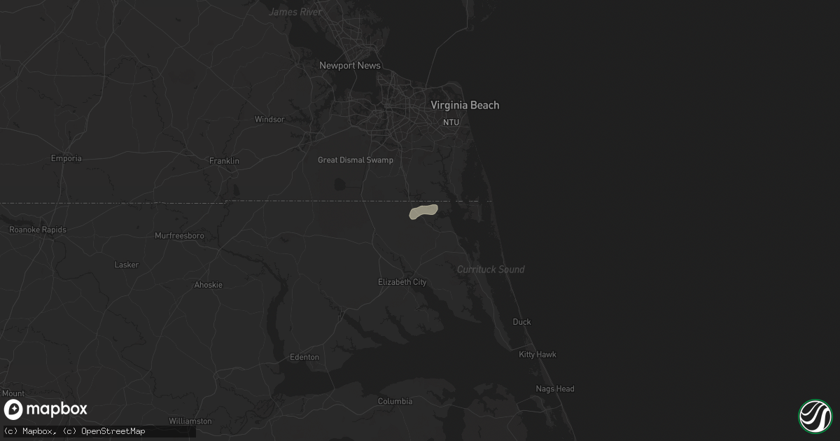 Hail map in Moyock, NC on July 2, 2025