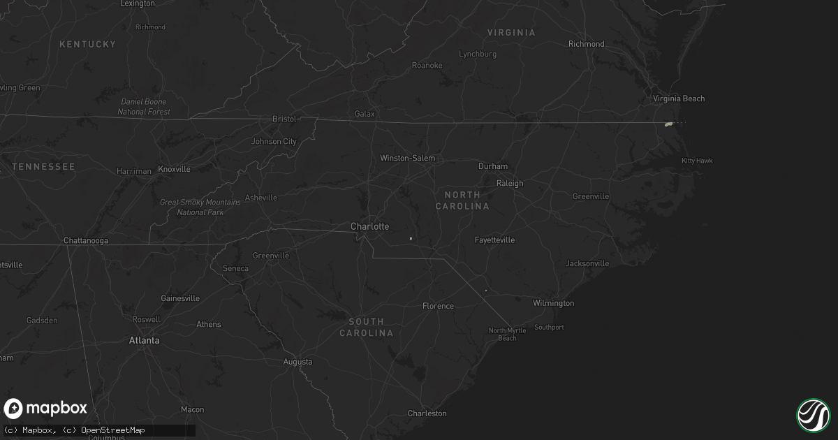 Hail map in North Carolina on July 2, 2025
