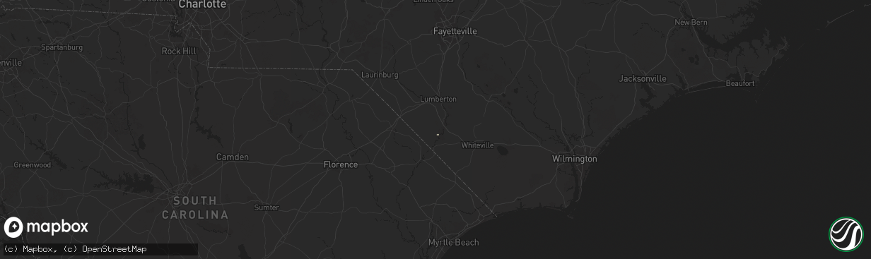 Hail map in Orrum, NC on July 2, 2025