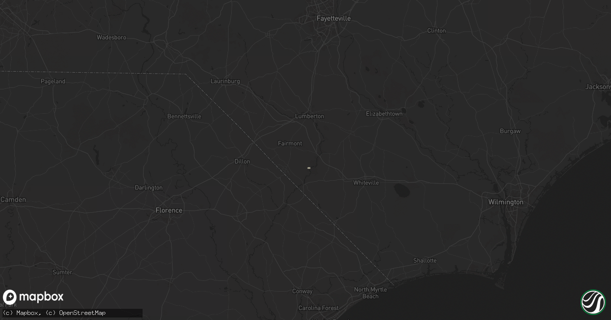 Hail map in Orrum, NC on July 2, 2025