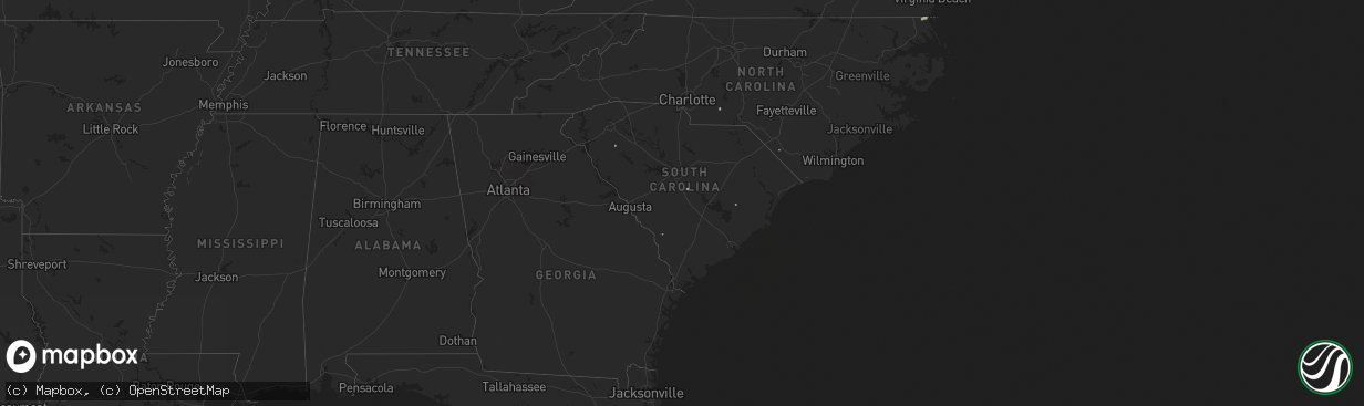 Hail map in South Carolina on July 2, 2025