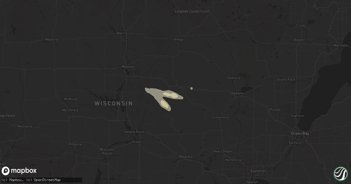 Hail map in Wittenberg, WI on July 2, 2025