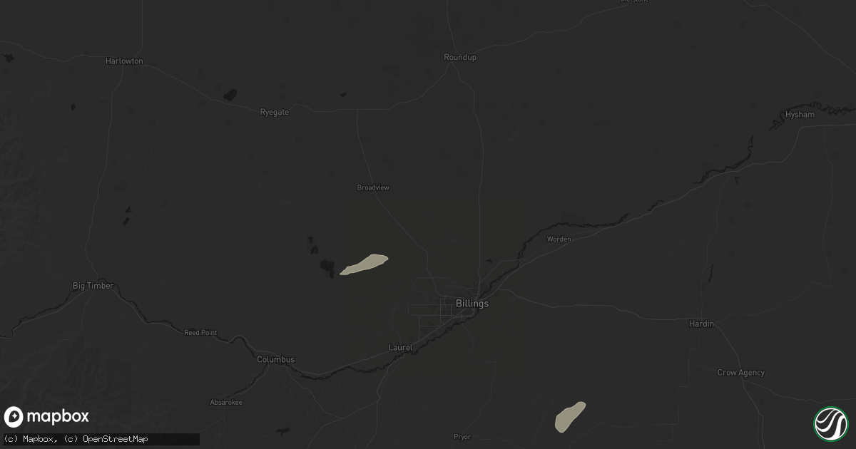 Hail map in Acton, MT on July 2, 2026