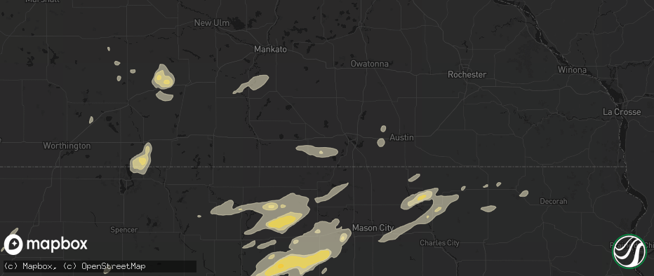 Hail map in Alden, MN on July 2, 2026