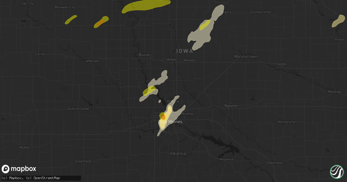 Hail map in Alleman, IA on July 2, 2026