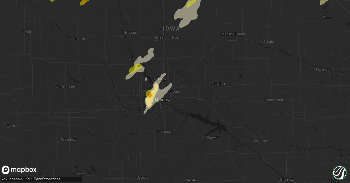 Hail map in Altoona, IA on July 2, 2026