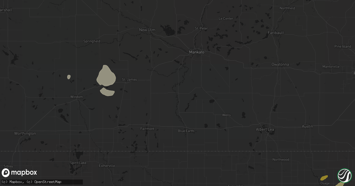 Hail map in Amboy, MN on July 2, 2026