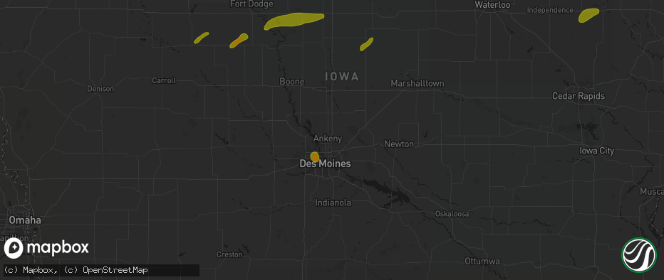 Hail map in Ankeny, IA on July 2, 2026