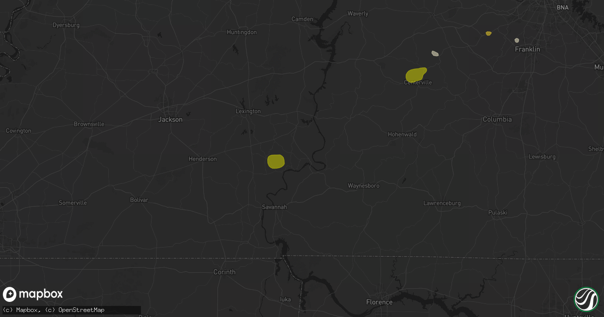 Hail map in Bath Springs, TN on July 2, 2026
