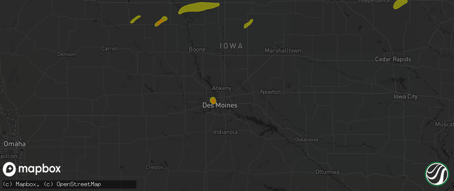 Hail map in Berwick, IA on July 2, 2026