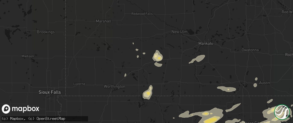 Hail map in Bingham Lake, MN on July 2, 2026