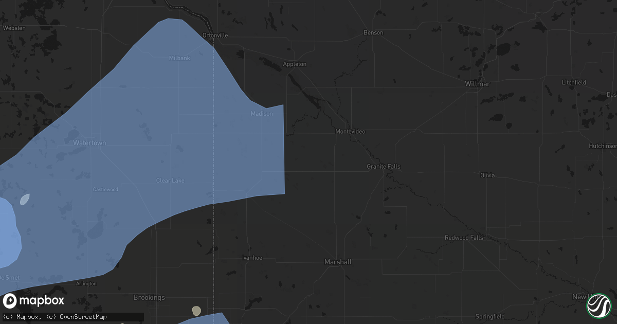 Hail map in Boyd, MN on July 2, 2026
