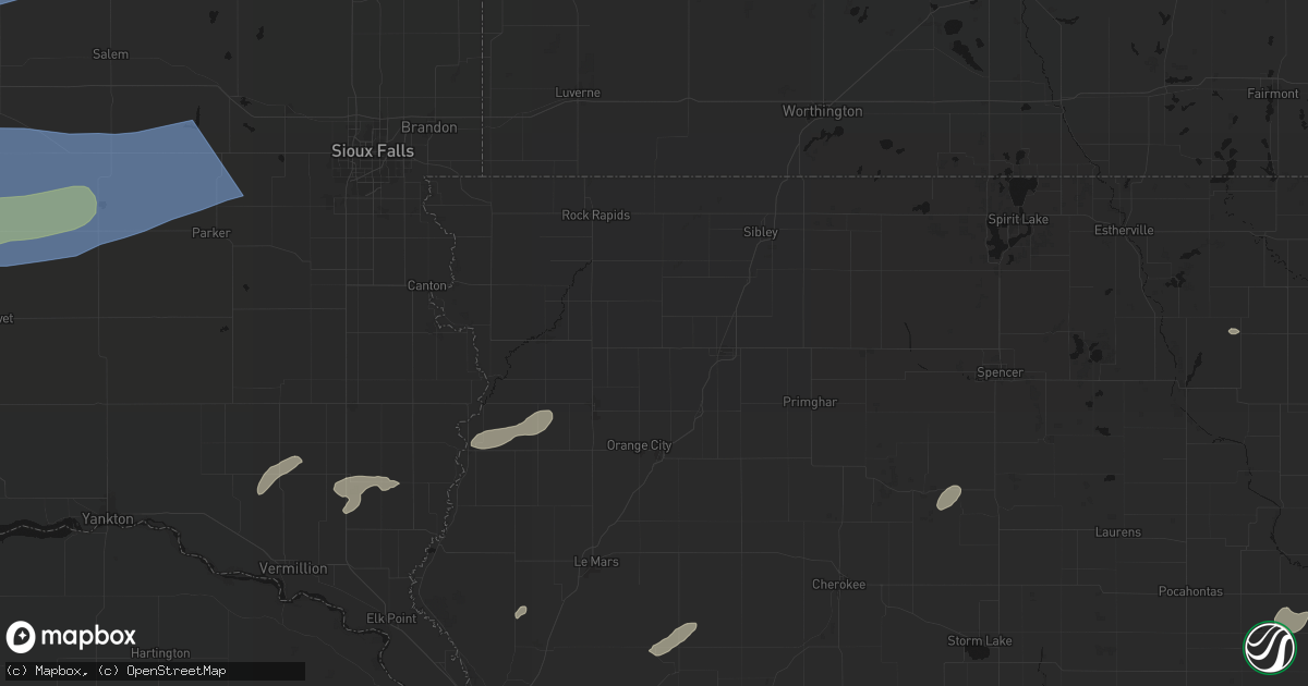 Hail map in Boyden, IA on July 2, 2026